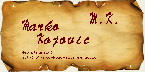 Marko Kojović vizit kartica